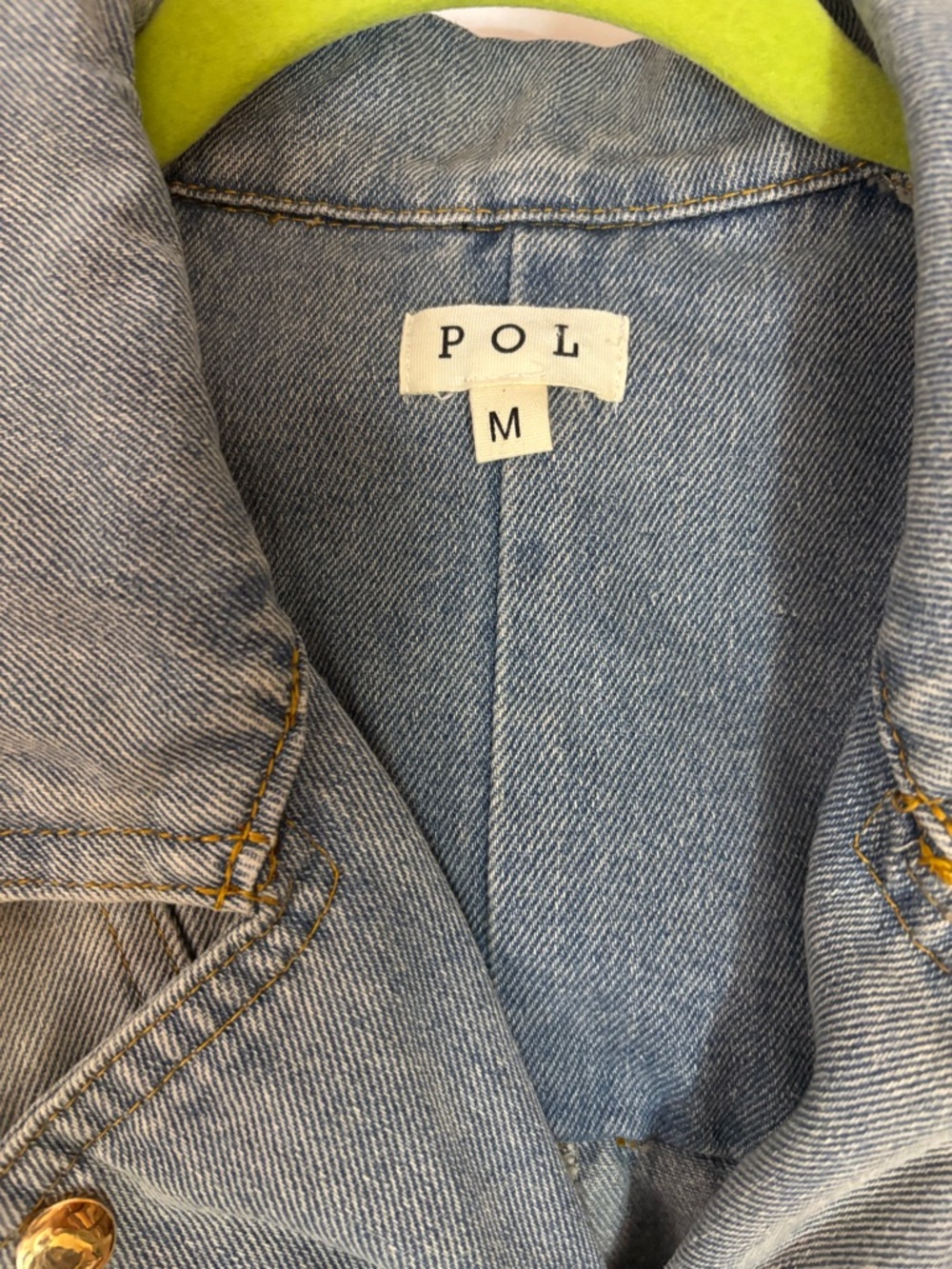 POL Short-Sleeve Washed Gray Denim Moto Jacket, cropped, oversized, modern, edgy - Picture 2 of 11